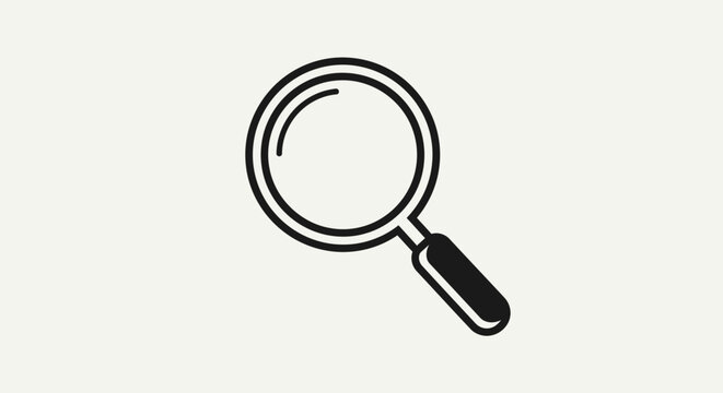 Magnifying glass icon with handle.