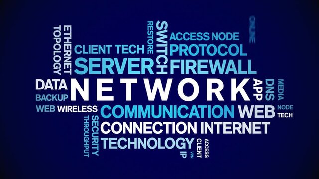 Network animated word cloud-gross domestic product animation tag kinetic typography seamless loop.