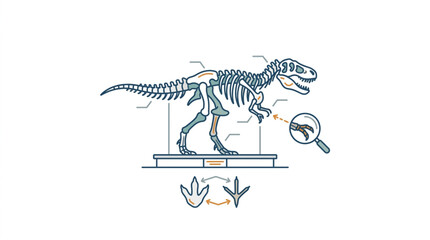 Tyrannosaurus Rex Dinosaur Skeleton Anatomy Illustration. © Supoyo