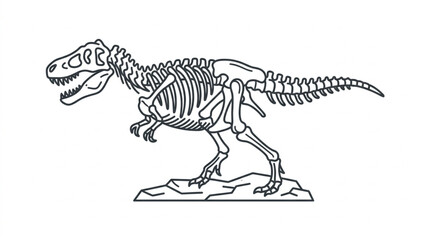 Tyrannosaurus Rex Dinosaur Skeleton Illustration. © Supoyo