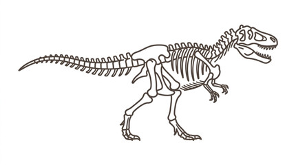 Tyrannosaurus Rex Dinosaur Skeleton Illustration. © Supoyo