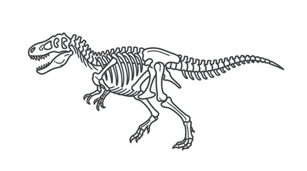 Tyrannosaurus Rex Dinosaur Skeleton Illustration. © Supoyo