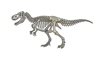 Tyrannosaurus Rex Dinosaur Skeleton Illustration. © Supoyo