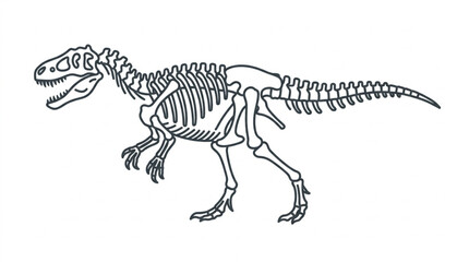 Tyrannosaurus Rex Dinosaur Skeleton Illustration. © Supoyo