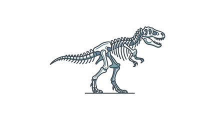 Tyrannosaurus Rex Dinosaur Skeleton Illustration. © Supoyo