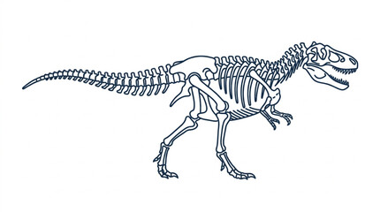 Tyrannosaurus Rex Dinosaur Skeleton Illustration. © Supoyo