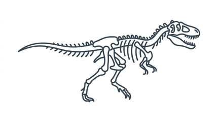Tyrannosaurus Rex Dinosaur Skeleton Illustration. © Supoyo