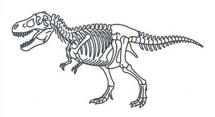 Tyrannosaurus Rex Dinosaur Skeleton Illustration. © Supoyo