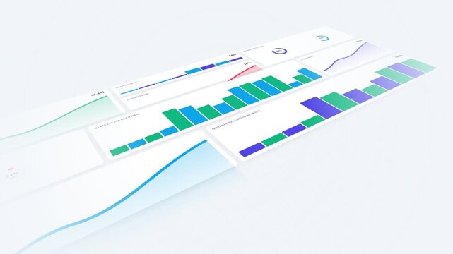 Premium 3D Isometric Data Dashboard - 4K Animated Business Charts Analytics