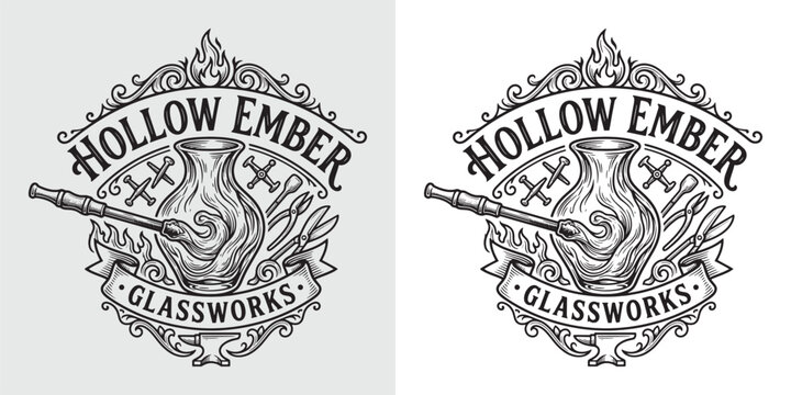 Hollow Ember Glassworks Artisan Studio Logo