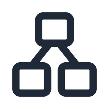 Blockchain line icon, cryptocurrency decentralized technology finance outline symbol
