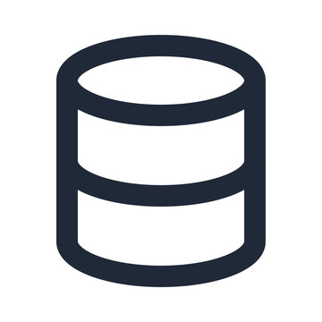 Database line icon, data storage server technology information outline symbol