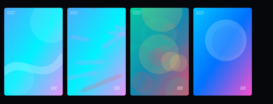 Vibrant abstract backgrounds showcase colorful gradient patterns on screens