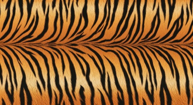A seamless pattern of orange and black tiger stripes dominates the image. The stripes are arranged in a horizontal, repeating sequence, creating a visually striking and dynamic effect.