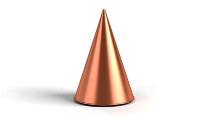 Fototapeta premium Copper cone, smooth, glossy, and tapered