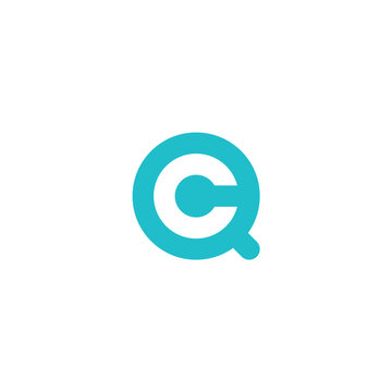 CQ monogram logo with aqua green color
