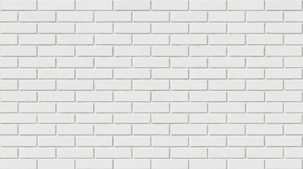 Obraz premium A white brick wall is presented. The wall is constructed of rectangular bricks arranged in a horizontal pattern.