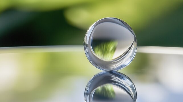 meson. A single droplet of mercury rolling across a clear glass pane. STEM education sheets, lab safety posters, designed for STEM education and laboratory safety posters.
