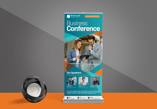 Business Conference Rollup Banner Design Template