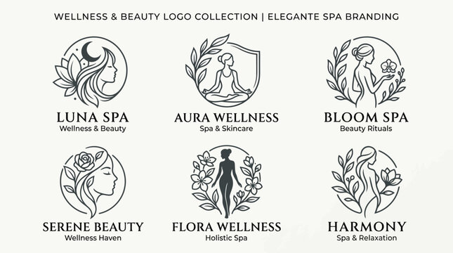 Spa and wellness logos collection.
