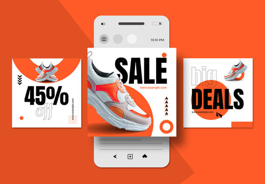 Stylish Footwear Promotion Social Media Design