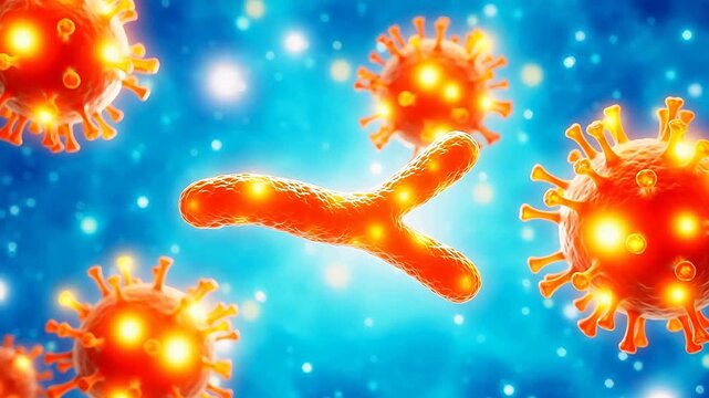 Monoclonal Antibody Binding to Viral Surface Antigens on Cell Membrane