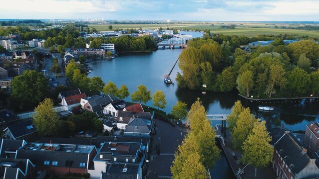 Netherlands from above, drone picture of European town