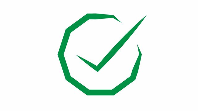 Green abstract geometric shape with sharp edges on white background polygon