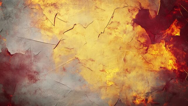 Abstract fiery lava texture and glowing cracks motion background