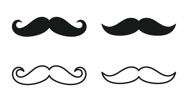 Mustache silhouettes on a white background graphic design elements