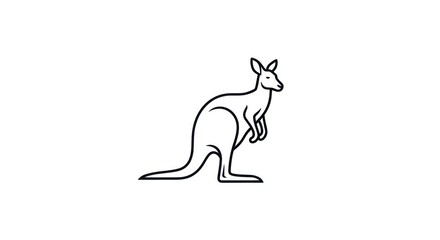 Fototapeta premium Minimalist kangaroo line art icon