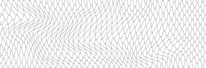 Fishing or soccer net. Repeated hexagon pattern. Black wired mesh texture isolated on white background. Metallic or fabric fence, cage or lattice structure. Vector graphic Illustration. © anwar