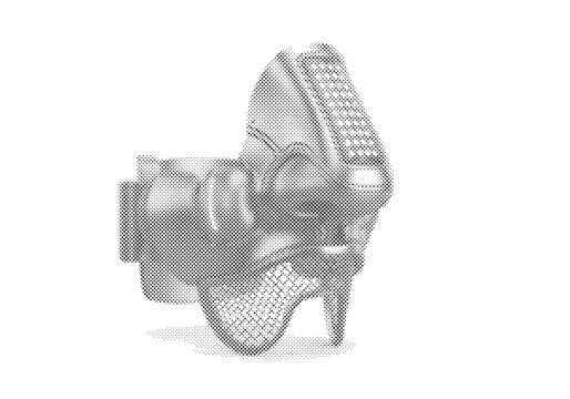 Cybernetic Nasal Olfactory Prosthetic 3D Illustration with Titanium Heat Exchangers and Amber Glow Sensors
