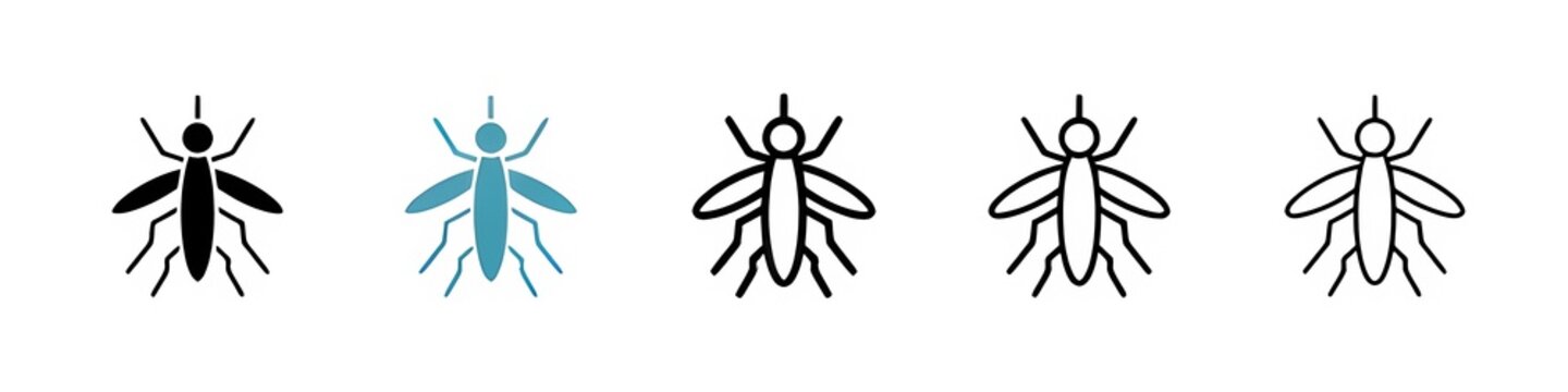 Mosquito line icon vector set. Thin line customizable illustration. Contour symbol. Vector isolated outline drawing. Editable stroke