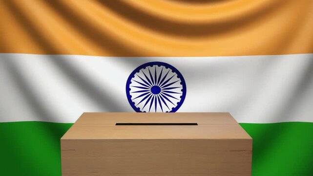Elections in India. Ballot box.