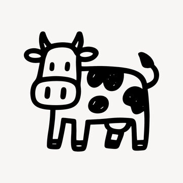 Simple cartoon cow illustration.
