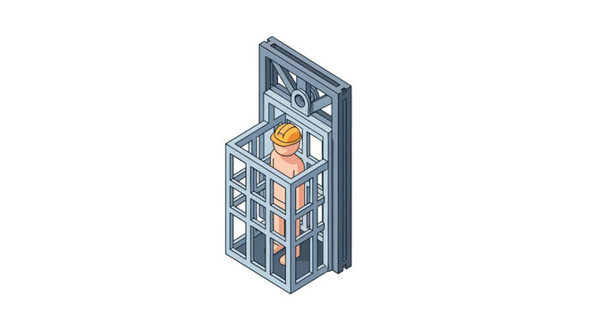 Isometric illustration of futuristic vending machine interior design.