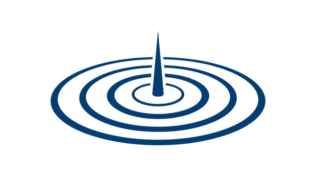 Blue Ripple Effect - Concentric Circles Emanating from a Central Point.
