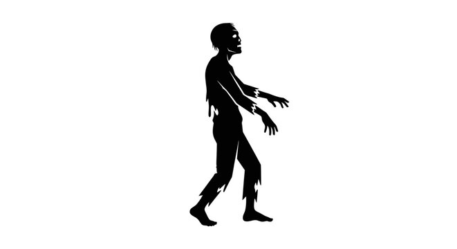 Silhouette of a walking zombie.