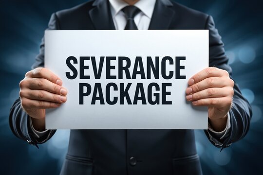 HR director holding a paper with severance package text