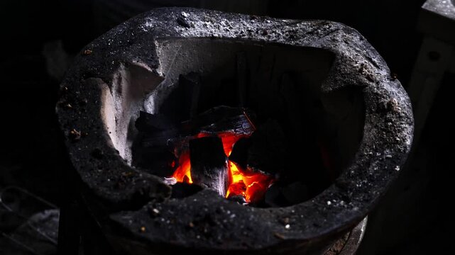 fire in fireplace