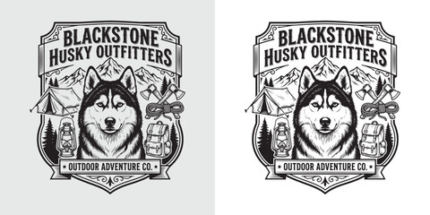 Adventure Badge Logo for Blackstone Husky Outfitters Camping © Hamdani