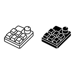 Obraz premium LEGO brick icon set, outline and solid style, white background