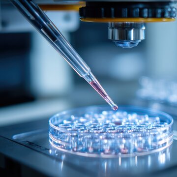Lab activity with ELISA plate showing sample liquid being added