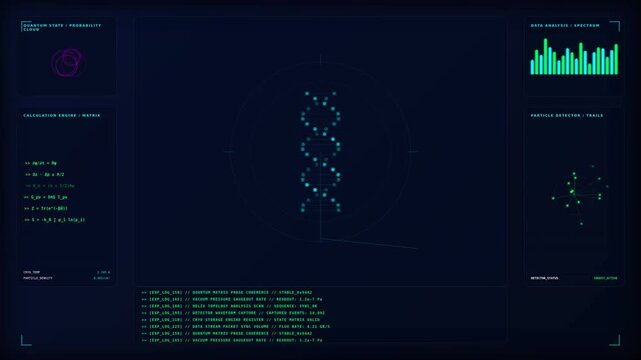 Dynamic motion of complex data visualization with interconnected nodes and real-time analytics in a futuristic digital interface.