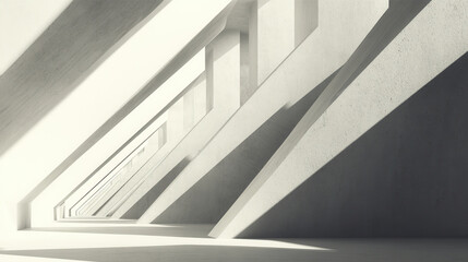 Fototapeta premium Abstract Minimalist Concrete Interior with Dynamic Light and Shadow