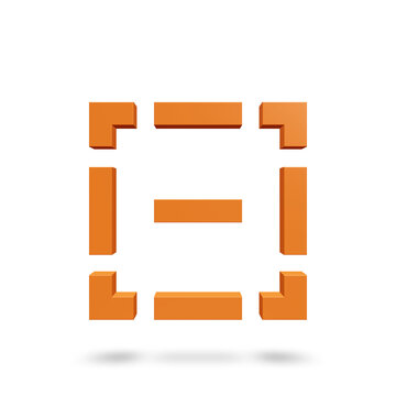 3d Icon Design of Orange Crop Marks Symbol on White Background with Shadow Viewpoint