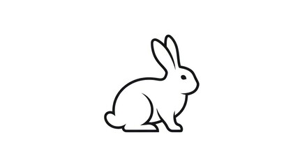Fototapeta premium Cute rabbit simple line drawing animal.