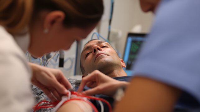 Patient process of ACTH sampling procedure in clinical setting during examination