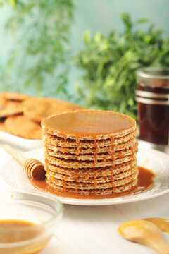 Stroopwafel, a thin, round cookie popular throughout the Netherlands	